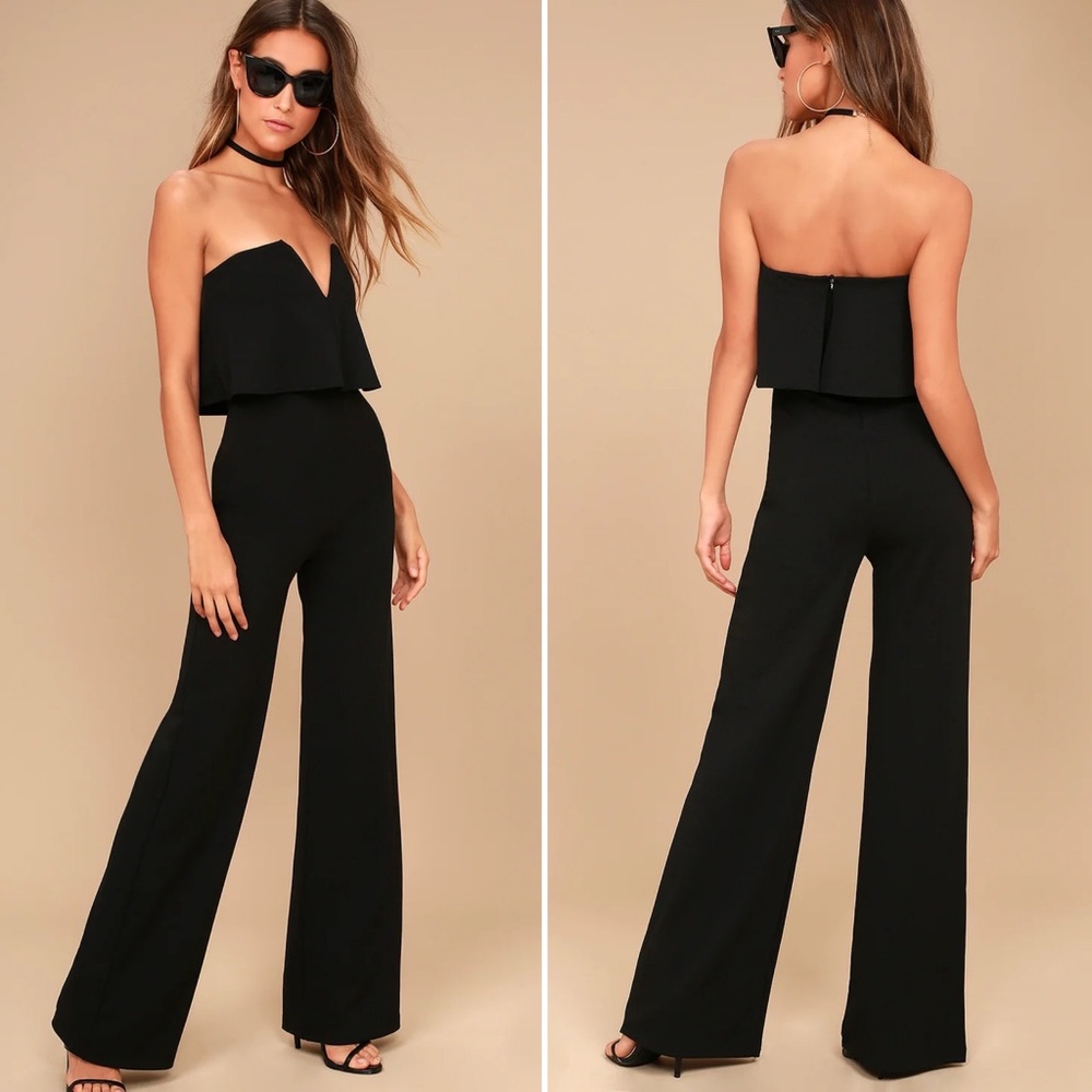 Power of Love Black Strapless Jumpsuit